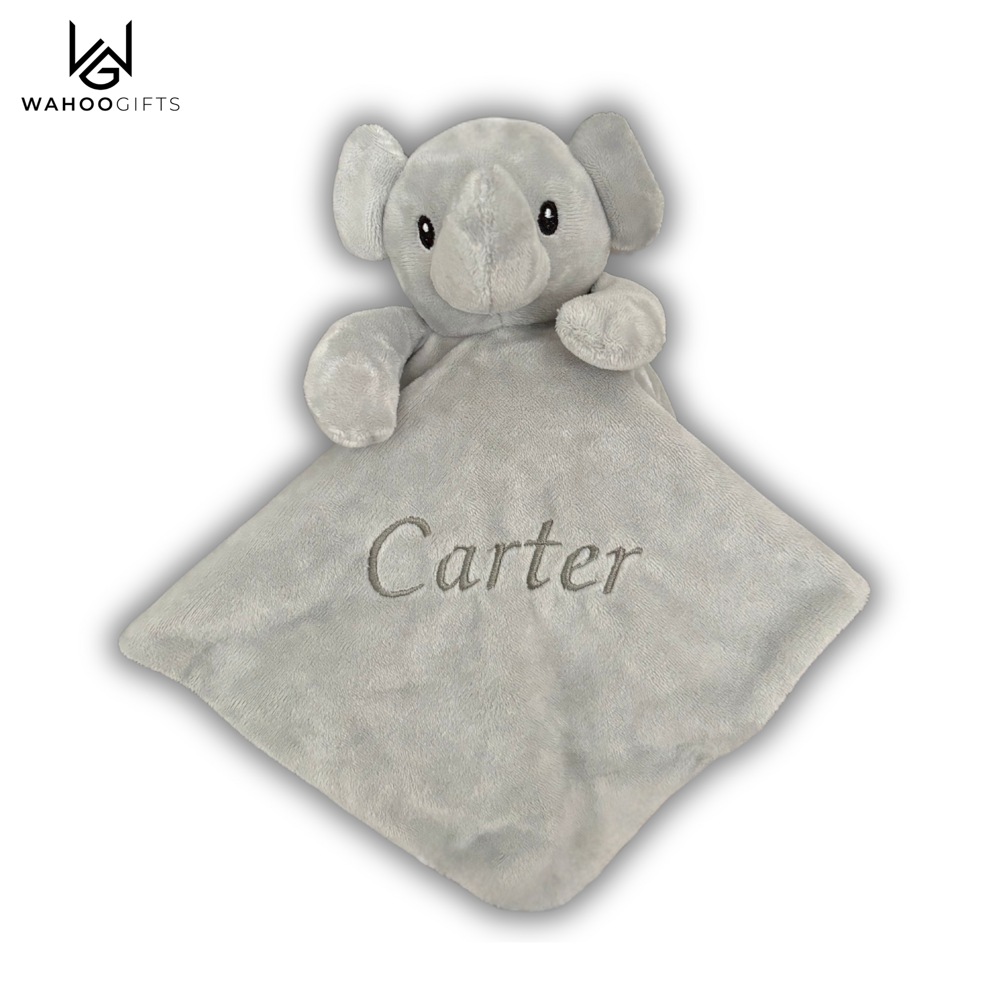 Personalised Baby Comforter - Grey Elephant