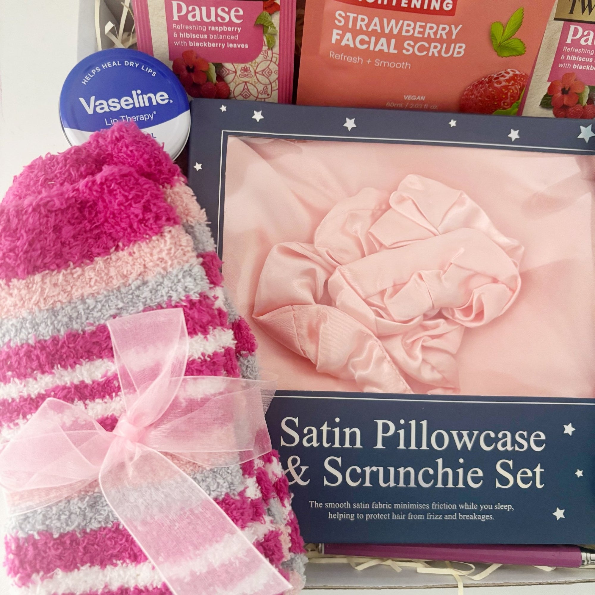 Bedtime Pamper Hamper – Satin Pillowcase Self - Care Gift Box - WahooGifts