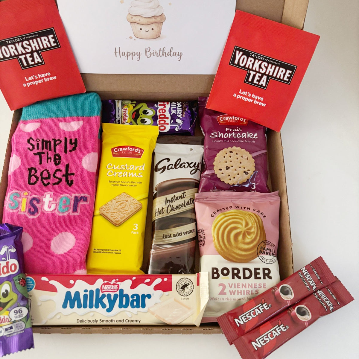 Birthday Gifts for Sister – Letterbox Hamper with Socks & Treats - WahooGifts