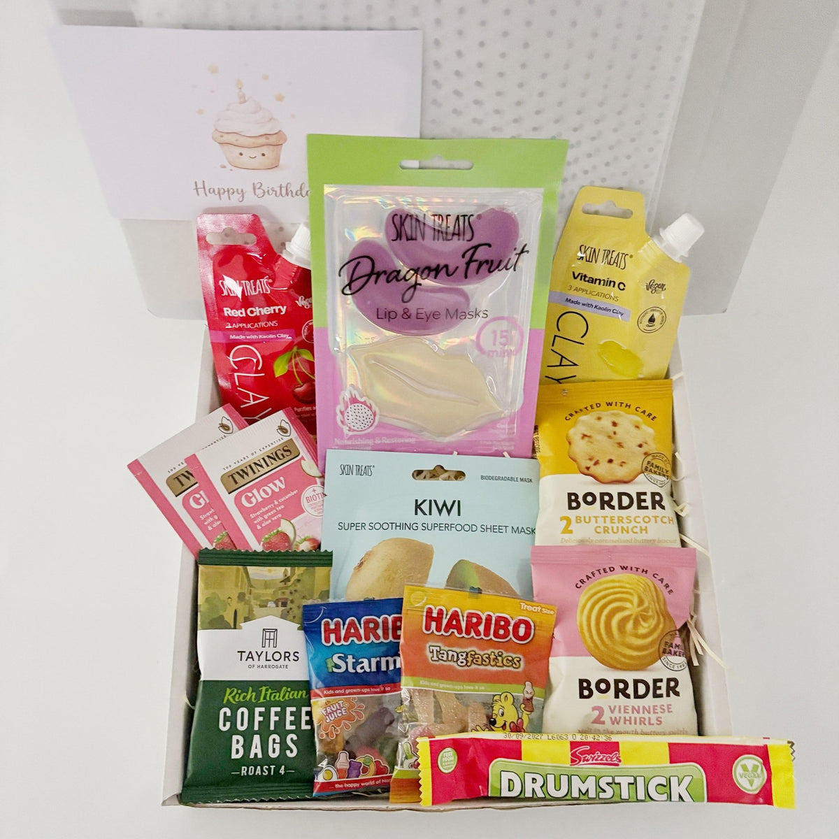 Birthday Hampers for Her – Face Masks, Tea & Sweet Treats Gift Box - WahooGifts