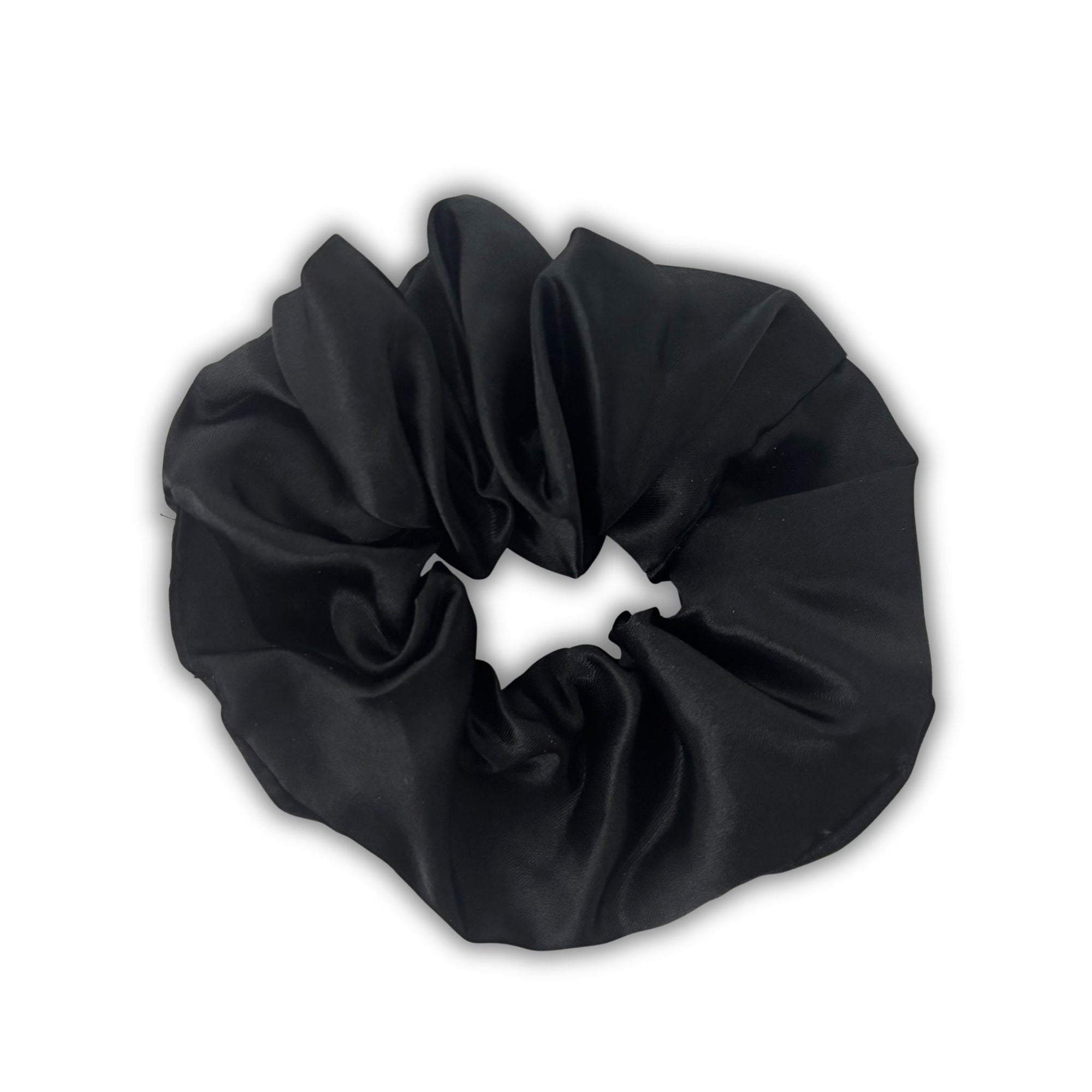 Black Satin Hair Scrunchie - WahooGifts