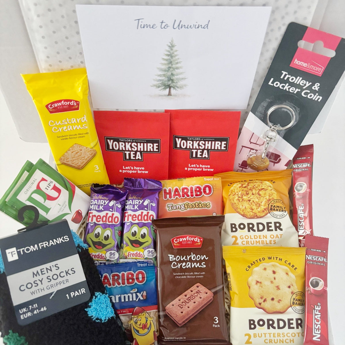 Christmas Gifts for Him – Cosy Gift Hamper with Socks, Tea & Treats - WahooGifts
