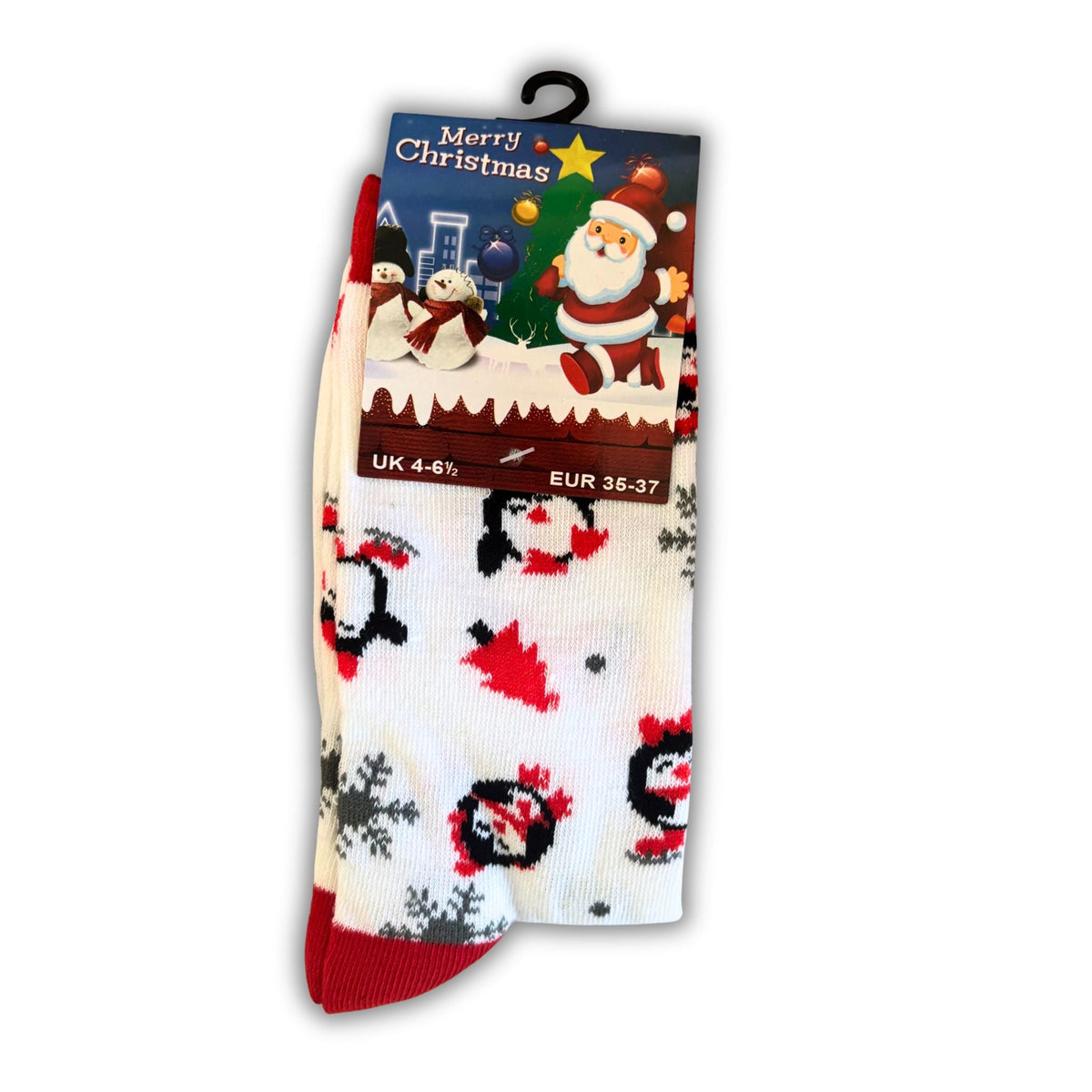 Christmas Novelty Socks – Festive Penguin Design – UK 4–6.5 - WahooGifts