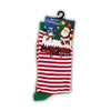 Christmas Novelty Socks – Red & White Striped Design – UK 4–6.5 - WahooGifts