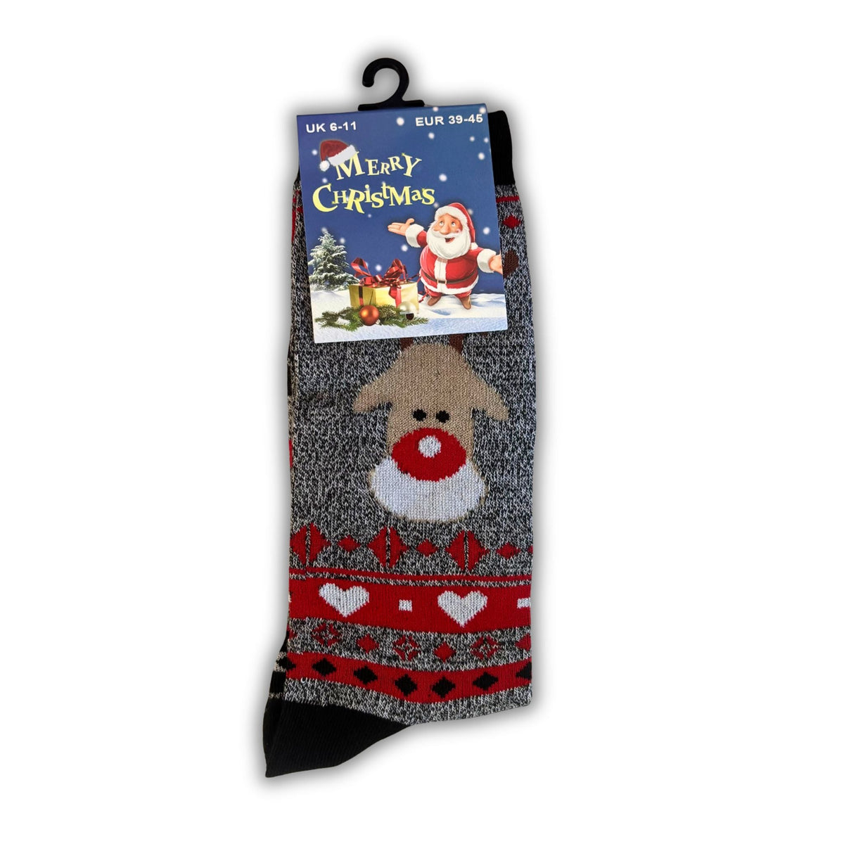 Christmas Novelty Socks – Rudolph Reindeer Design – UK 6–11 - WahooGifts