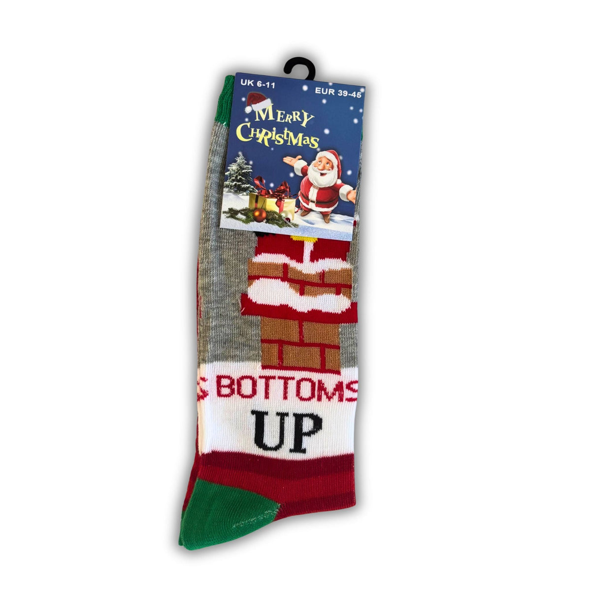 Christmas Novelty Socks – Santa Chimney Bottoms Up Design – UK 6–11 - WahooGifts