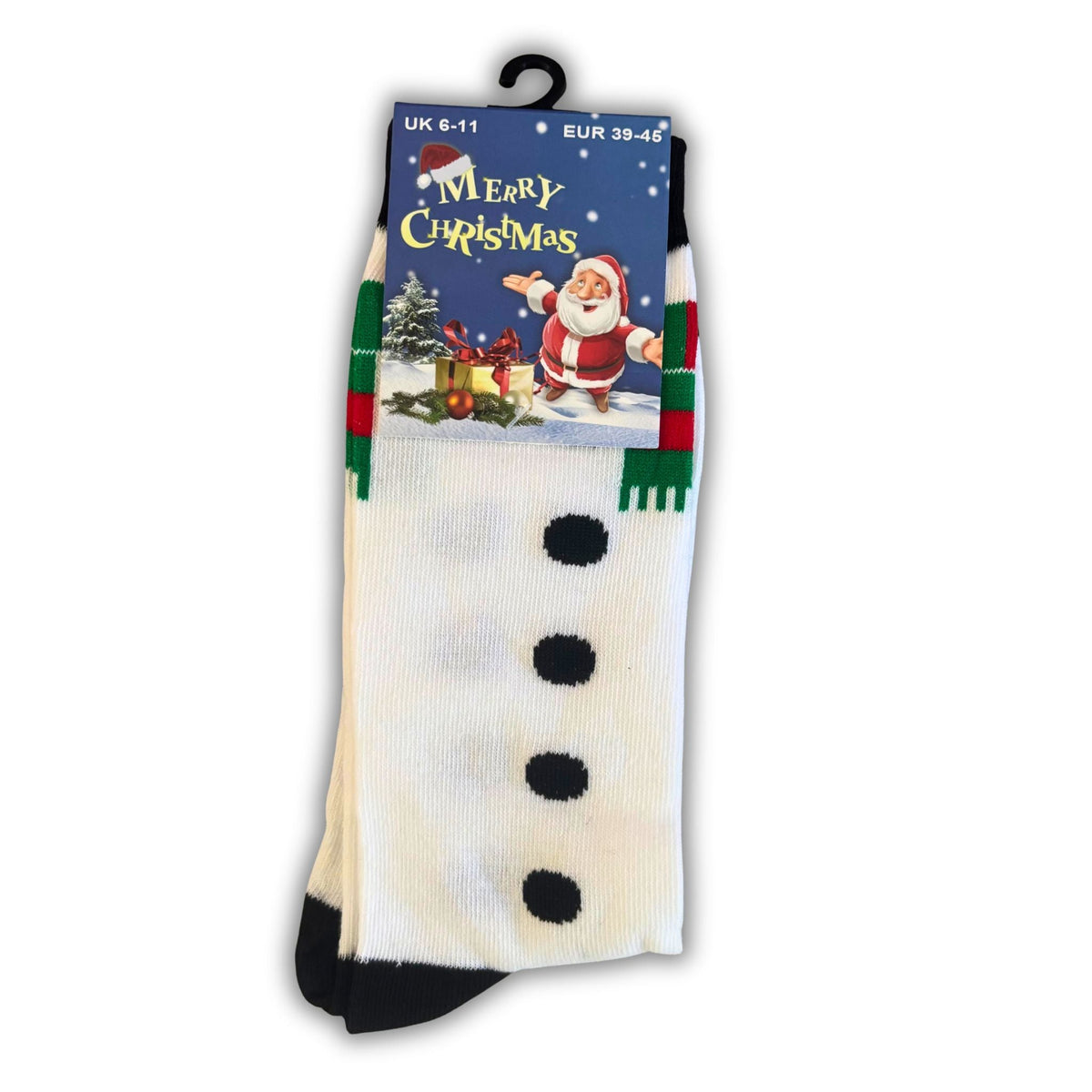 Christmas Novelty Socks – Snowman Button Design – UK 6–11 - WahooGifts