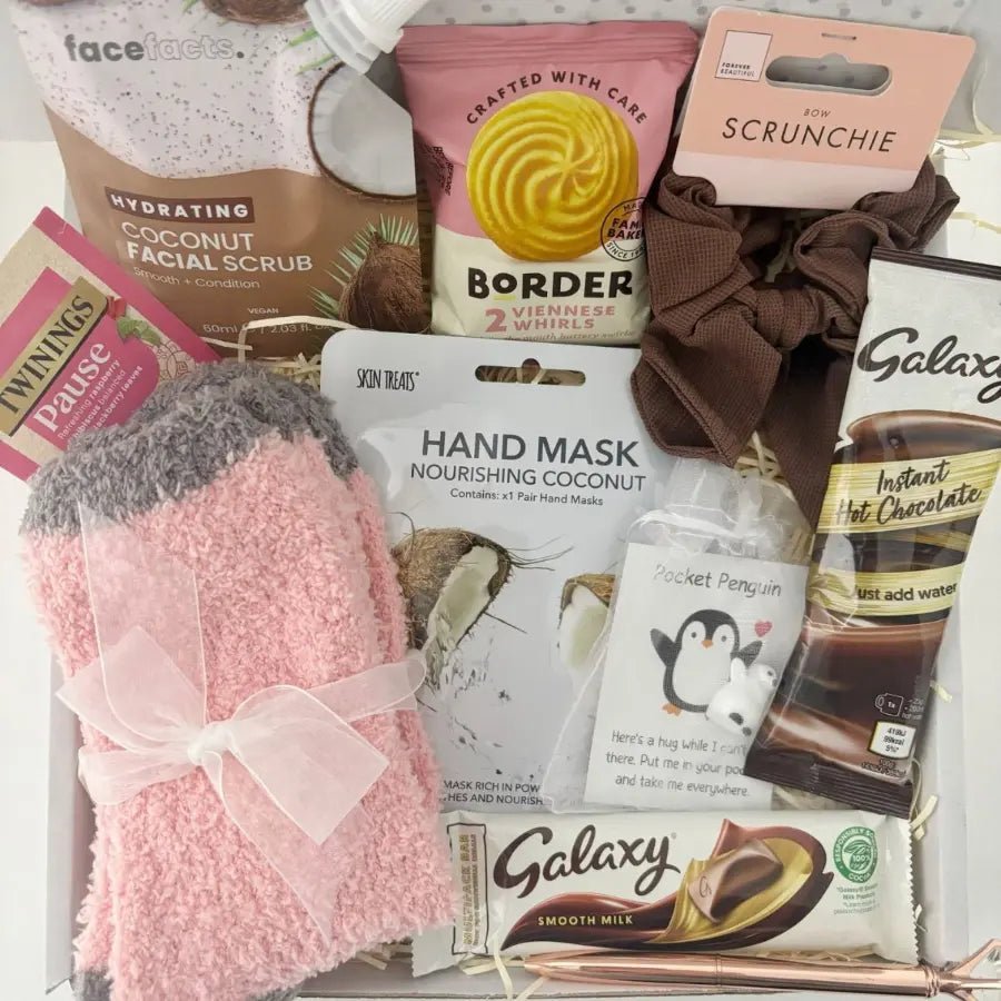 Cosy Comfort Pamper Hamper – Chocolate & Self - Care Gift Box - WahooGifts