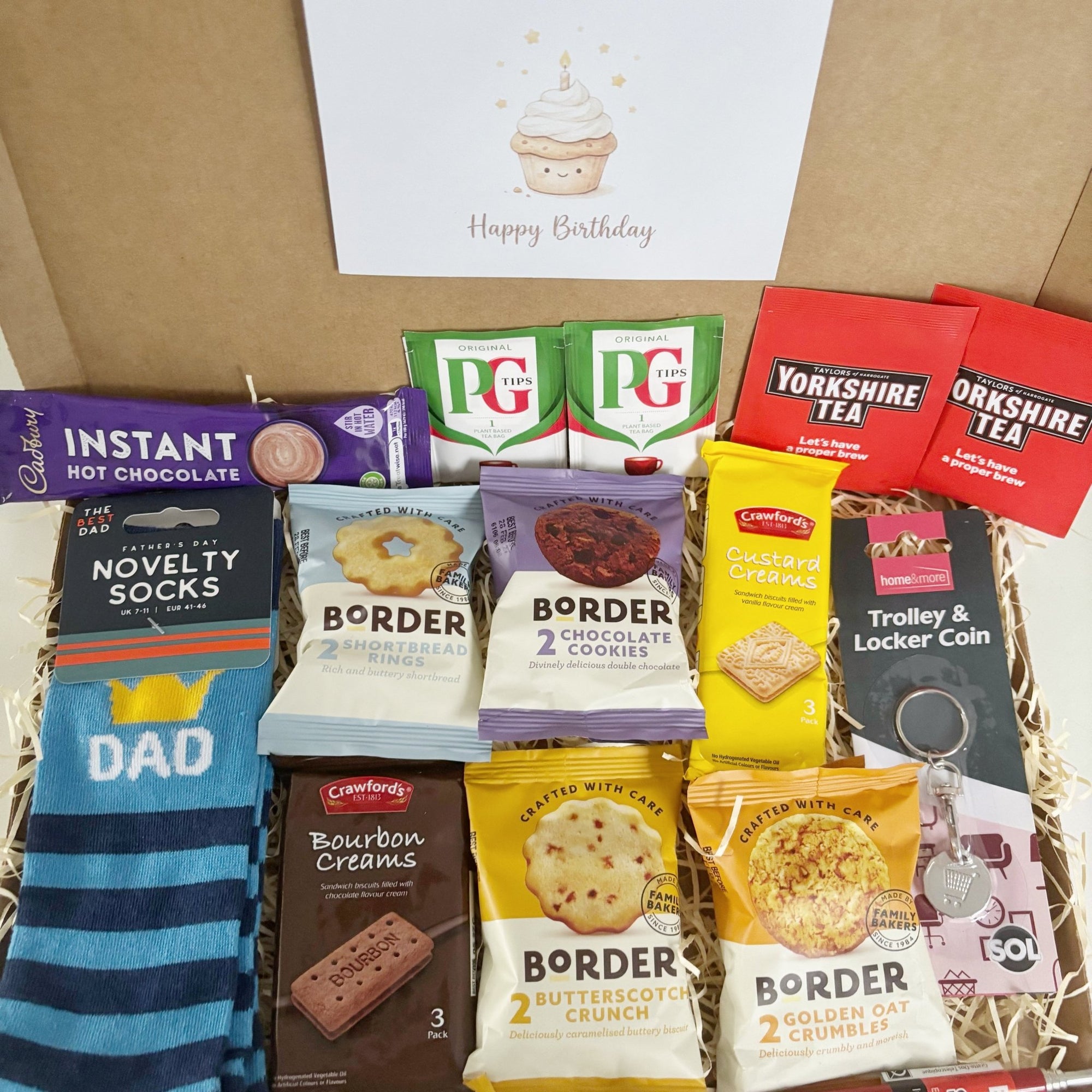 Dad Gift Hamper – Tea Biscuits & Treats Letterbox Gift Box - WahooGifts
