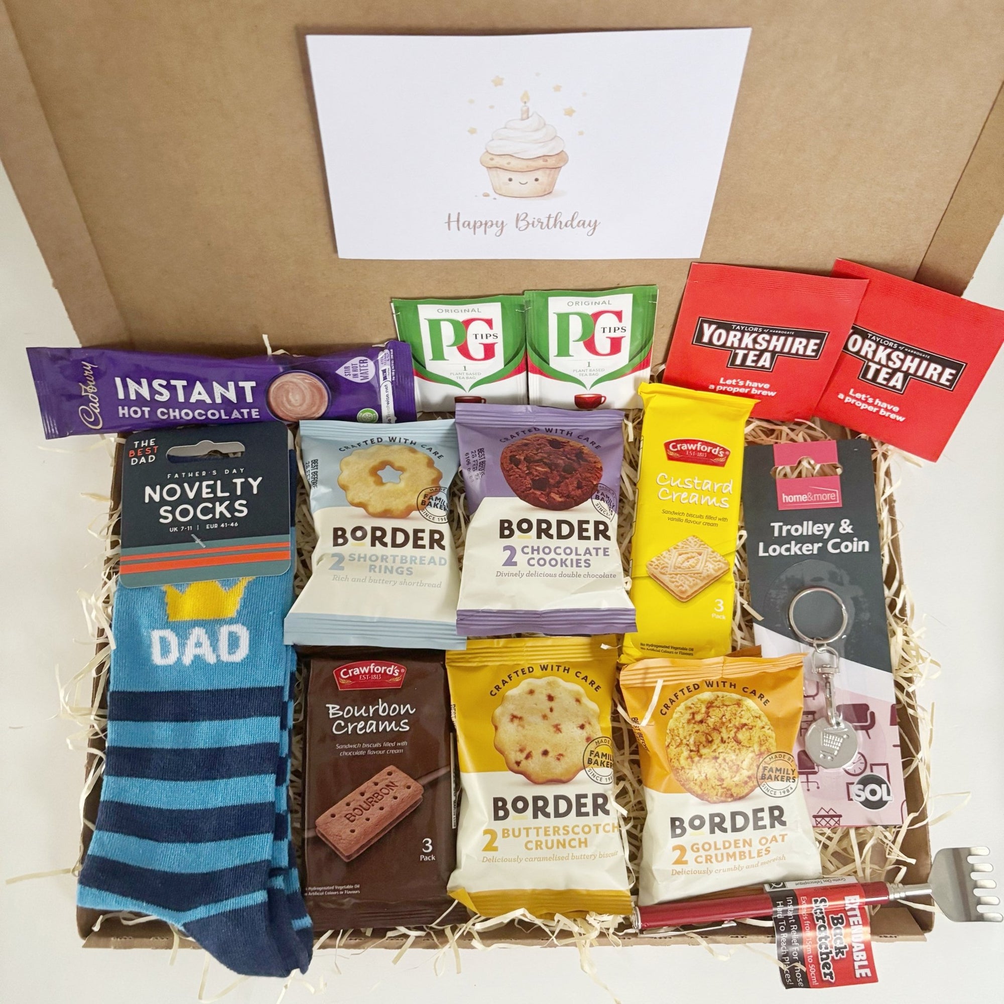 Dad Gift Hamper – Tea Biscuits & Treats Letterbox Gift Box - WahooGifts