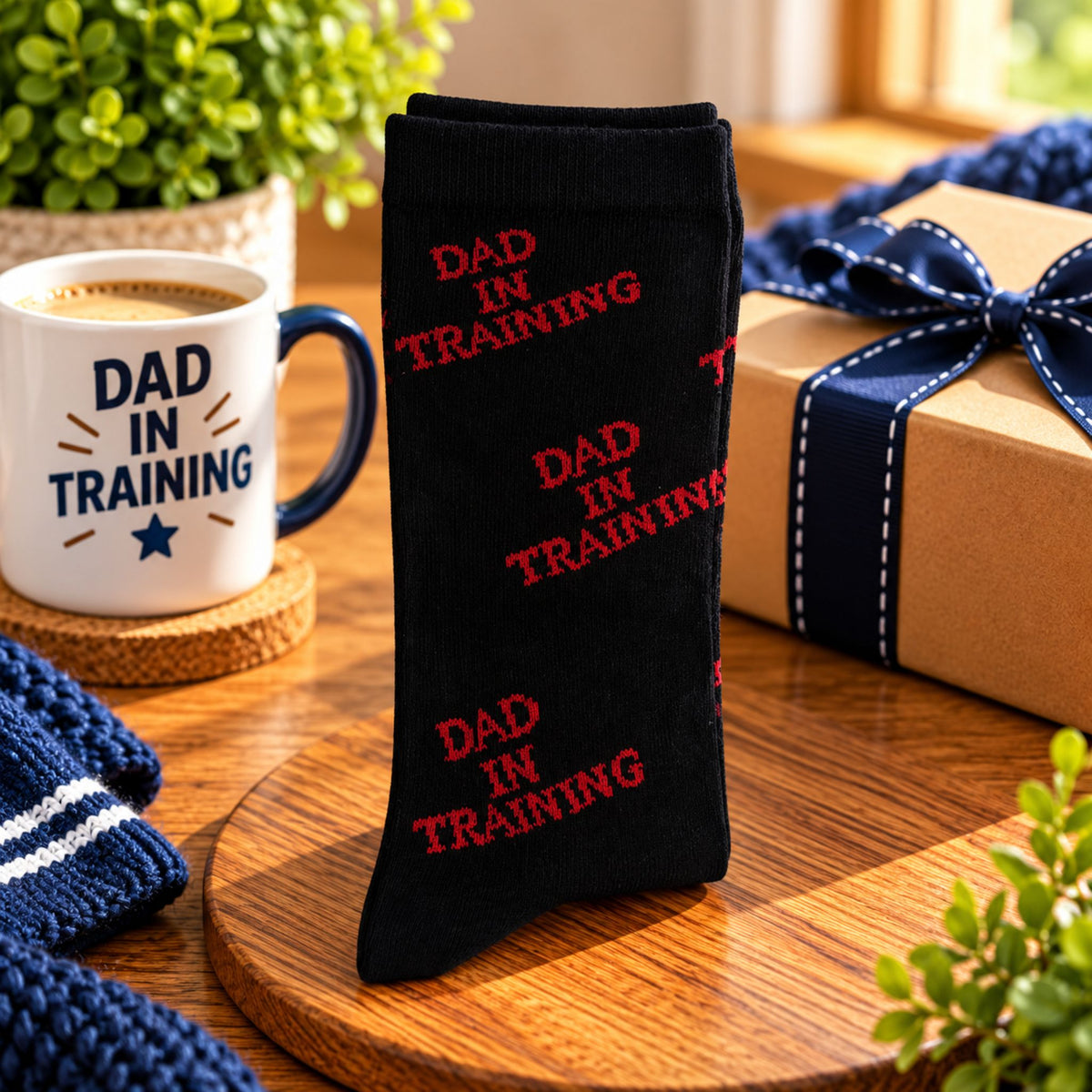 Dad In Training Novelty Socks Funny Baby Announcement Gift - WahooGifts