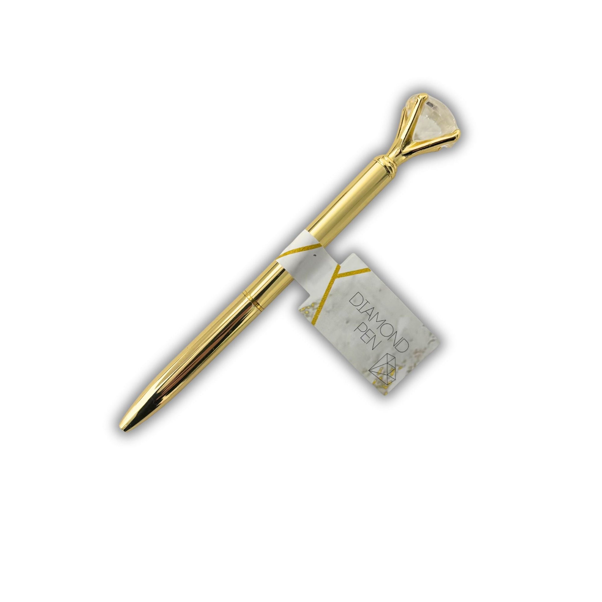 Diamond Topped Pen – Gold Ballpoint - WahooGifts