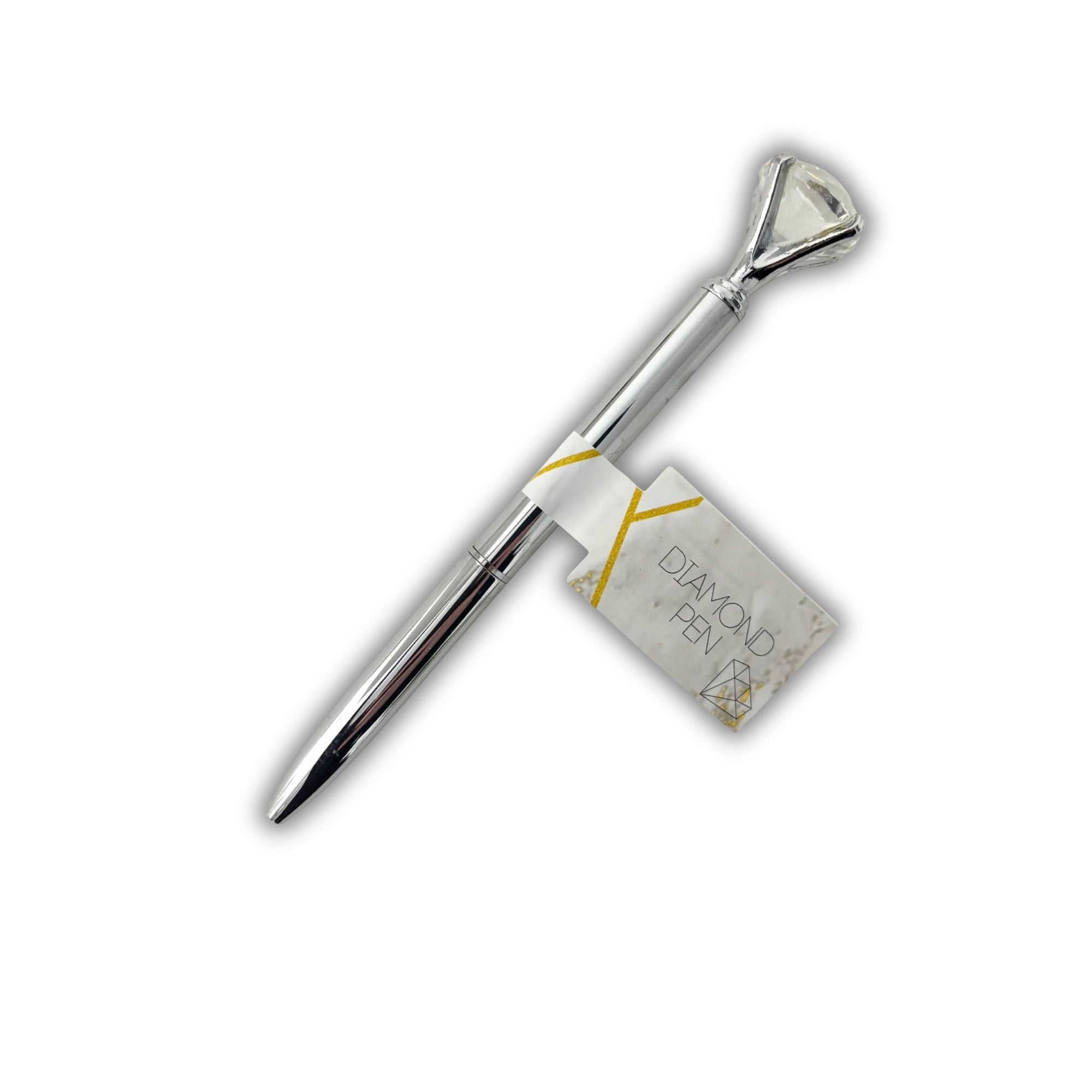 Diamond Topped Pen – Silver Ballpoint - WahooGifts