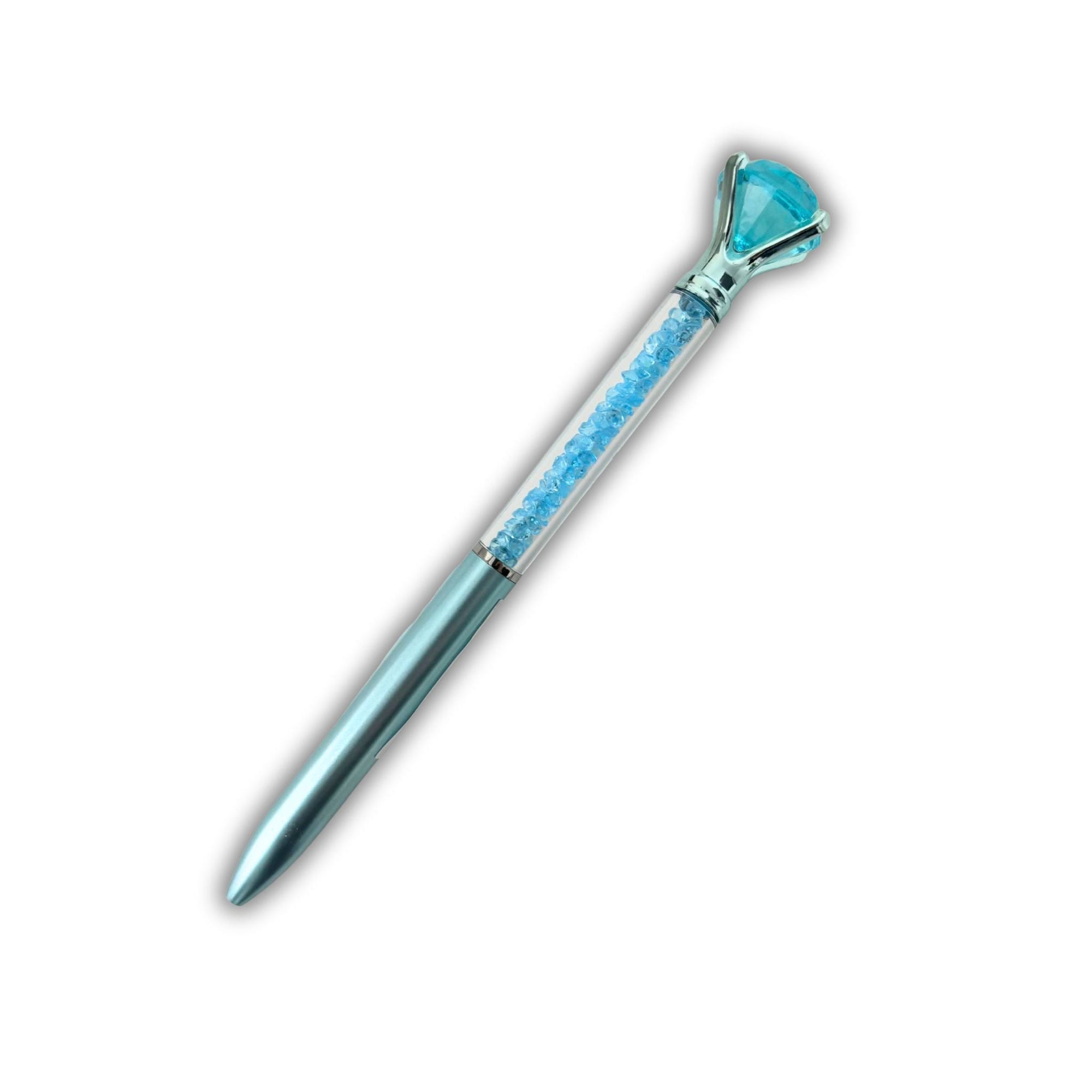Gem Stone Pen – Aqua Crystal Diamond Ballpoint - WahooGifts