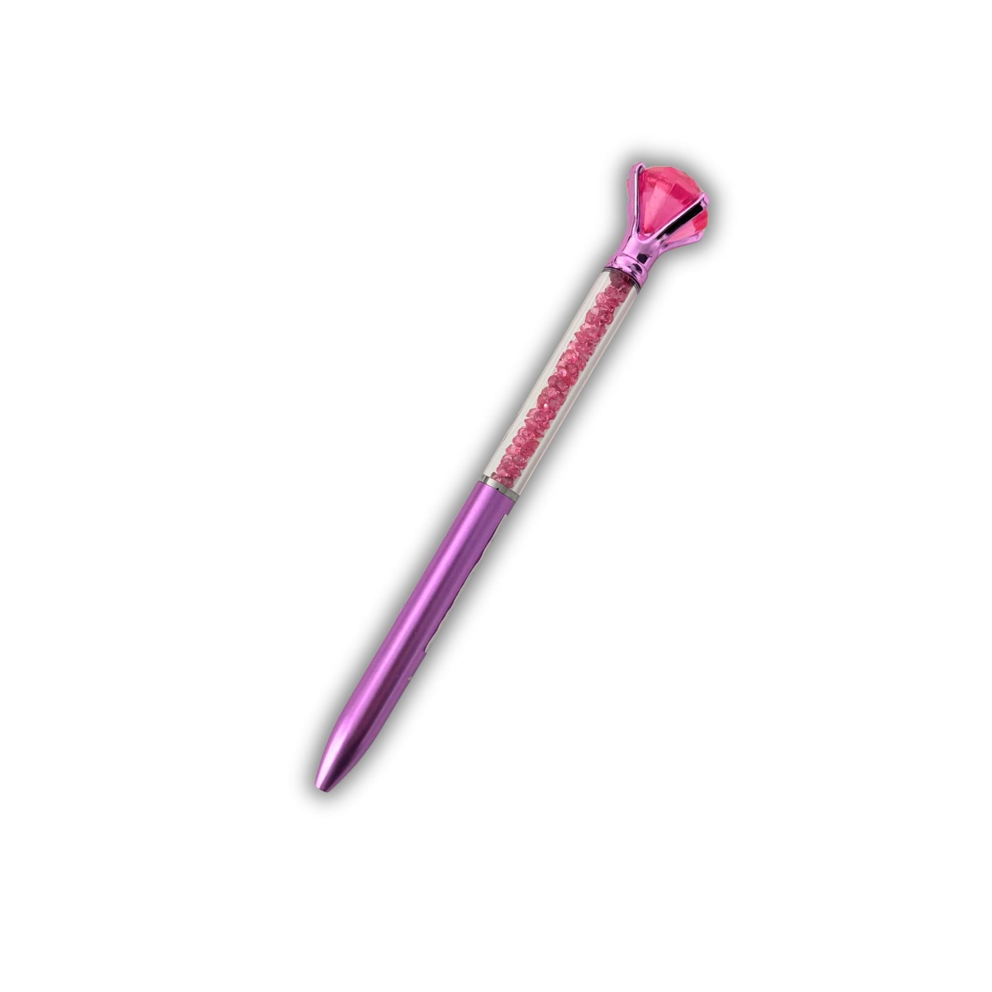 Gem Stone Pen – Hot Pink Crystal Diamond Ballpoint - WahooGifts