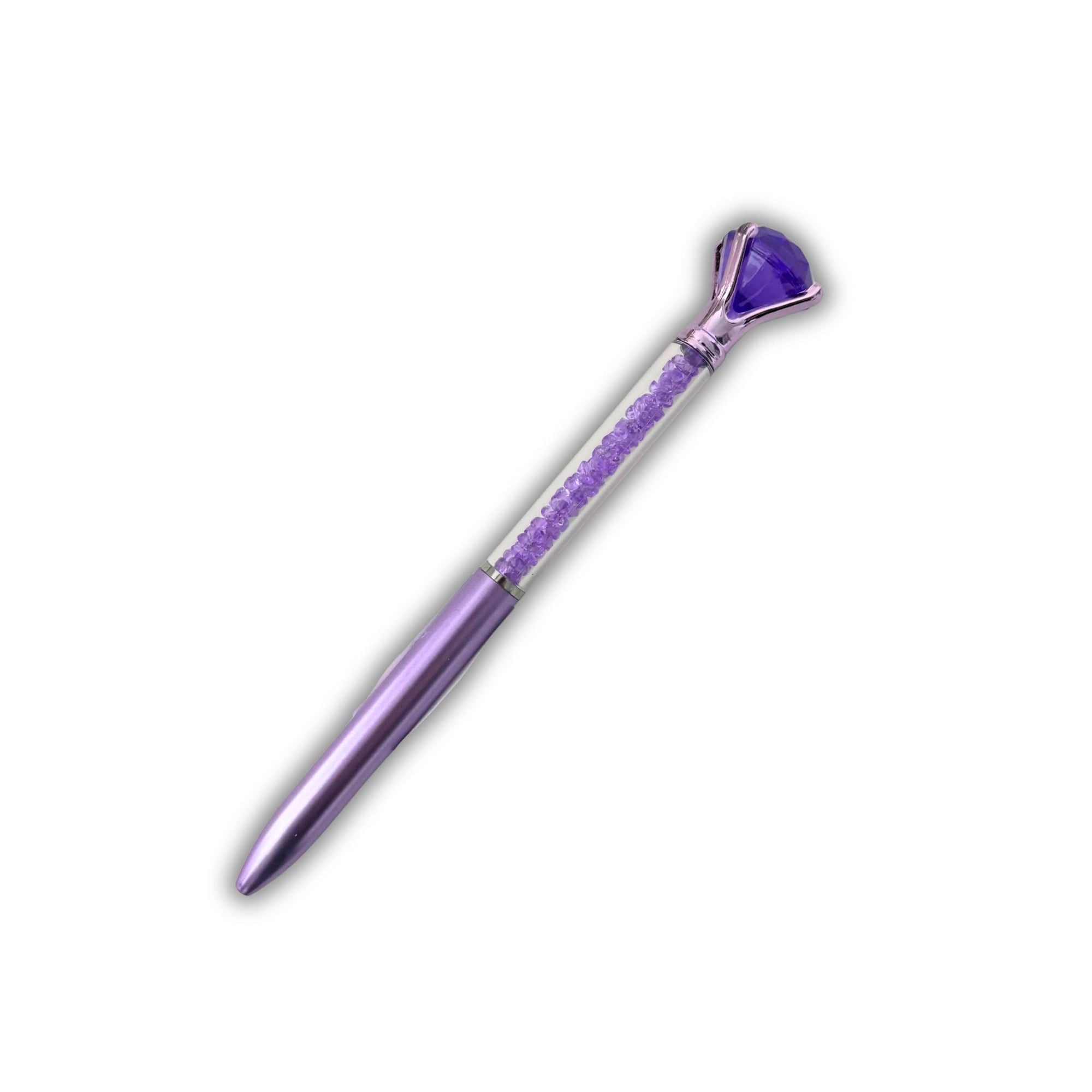 Gem Stone Pen – Lavender Crystal Diamond Ballpoint - WahooGifts