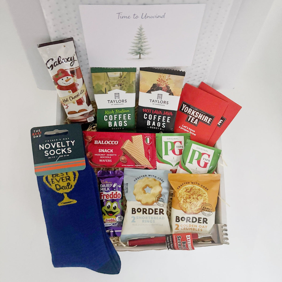 Gifts for Dad from Daughter – Best Dad Socks, Coffee & Biscuit Hamper - WahooGifts