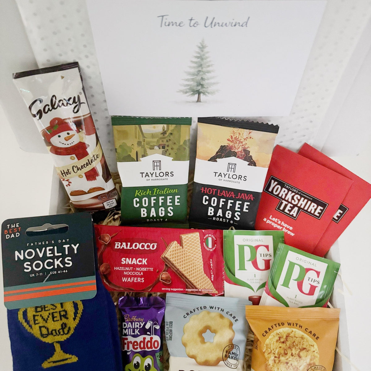Gifts for Dad from Daughter – Best Dad Socks, Coffee & Biscuit Hamper - WahooGifts