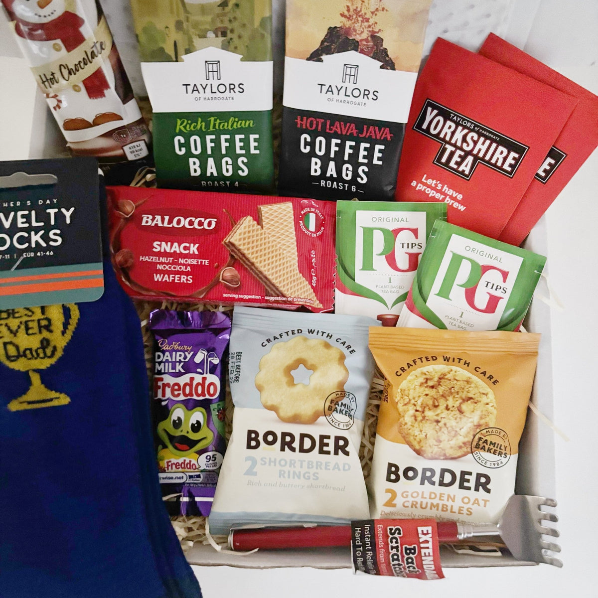 Gifts for Dad from Daughter – Best Dad Socks, Coffee & Biscuit Hamper - WahooGifts