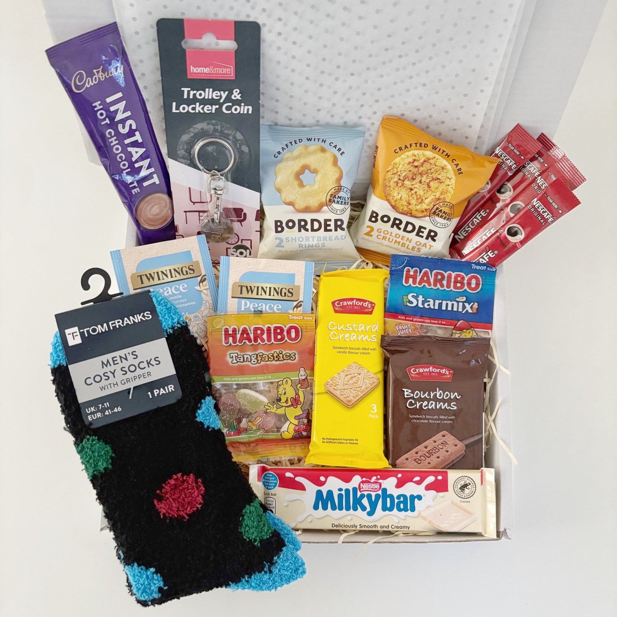 Hampers for Men – Letterbox Gift Box with Socks, Tea & Treats - WahooGifts