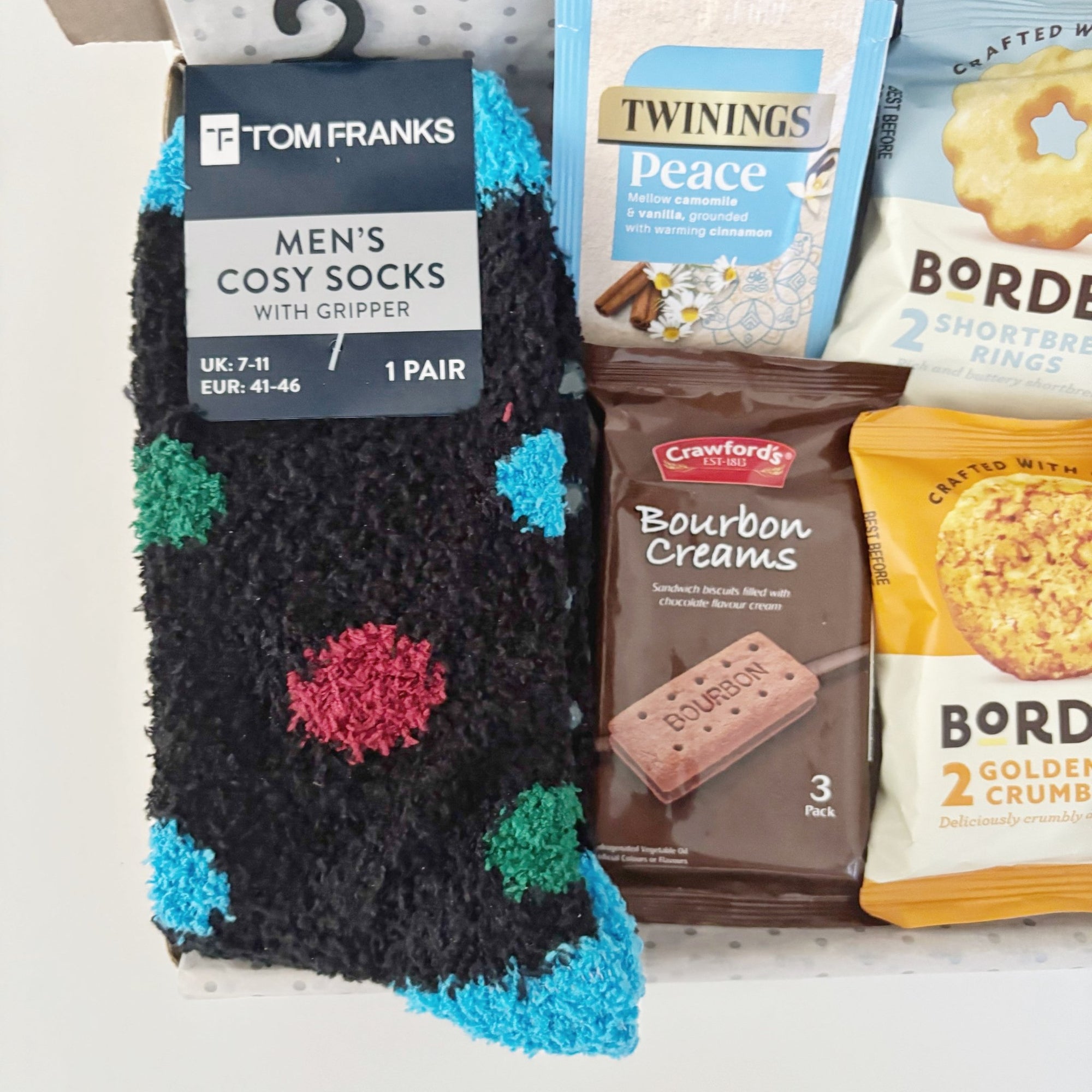 Hampers for Men – Letterbox Gift Box with Socks, Tea & Treats - WahooGifts