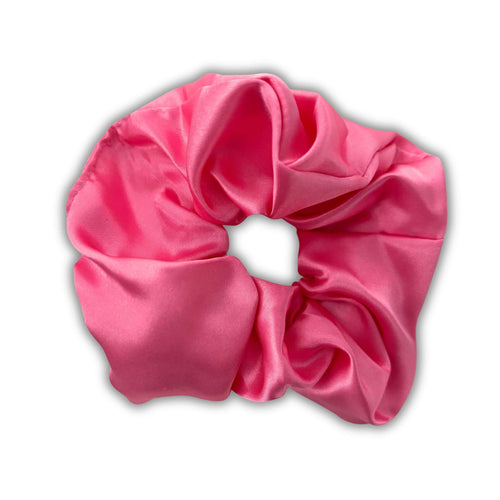 Hot Pink Satin Hair Scrunchie