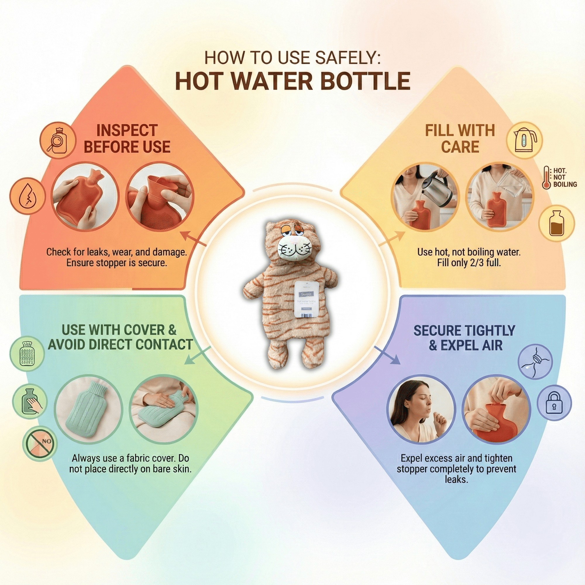 Hot Water Bottle - Plush Cat - WahooGifts