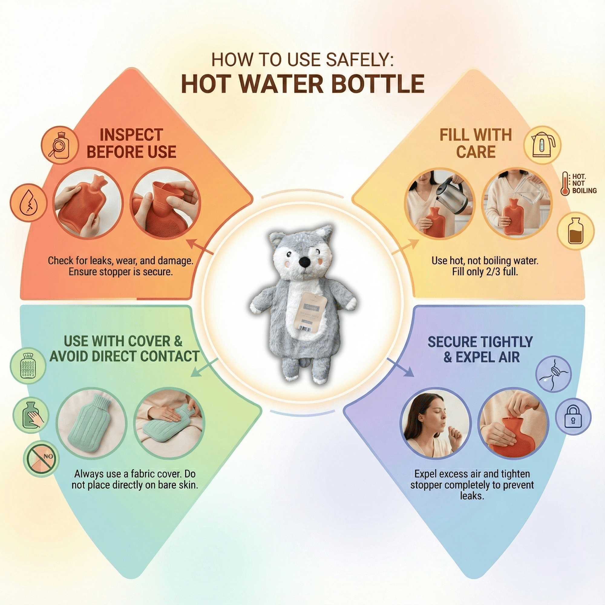 Hot Water Bottle - Wolf - WahooGifts