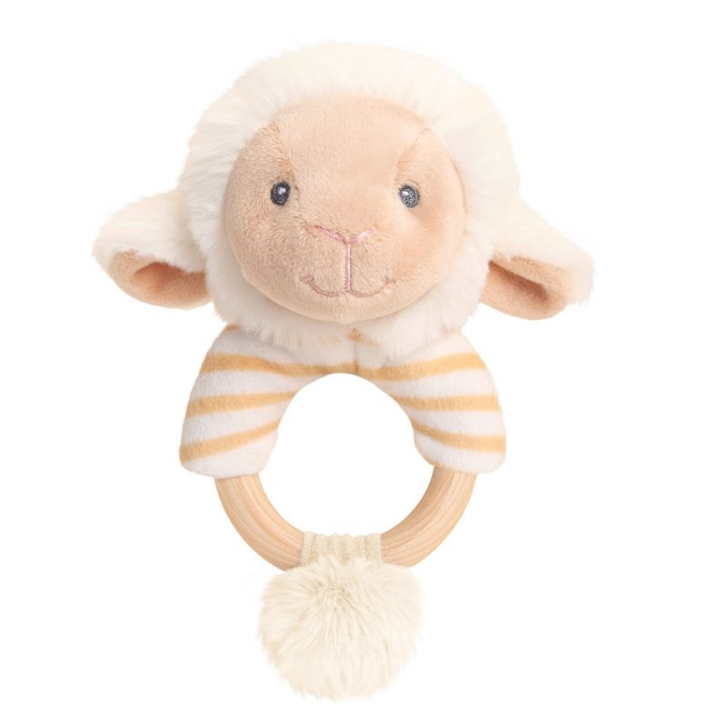 Keeleco Lullaby Lamb Ring Rattle - WahooGifts