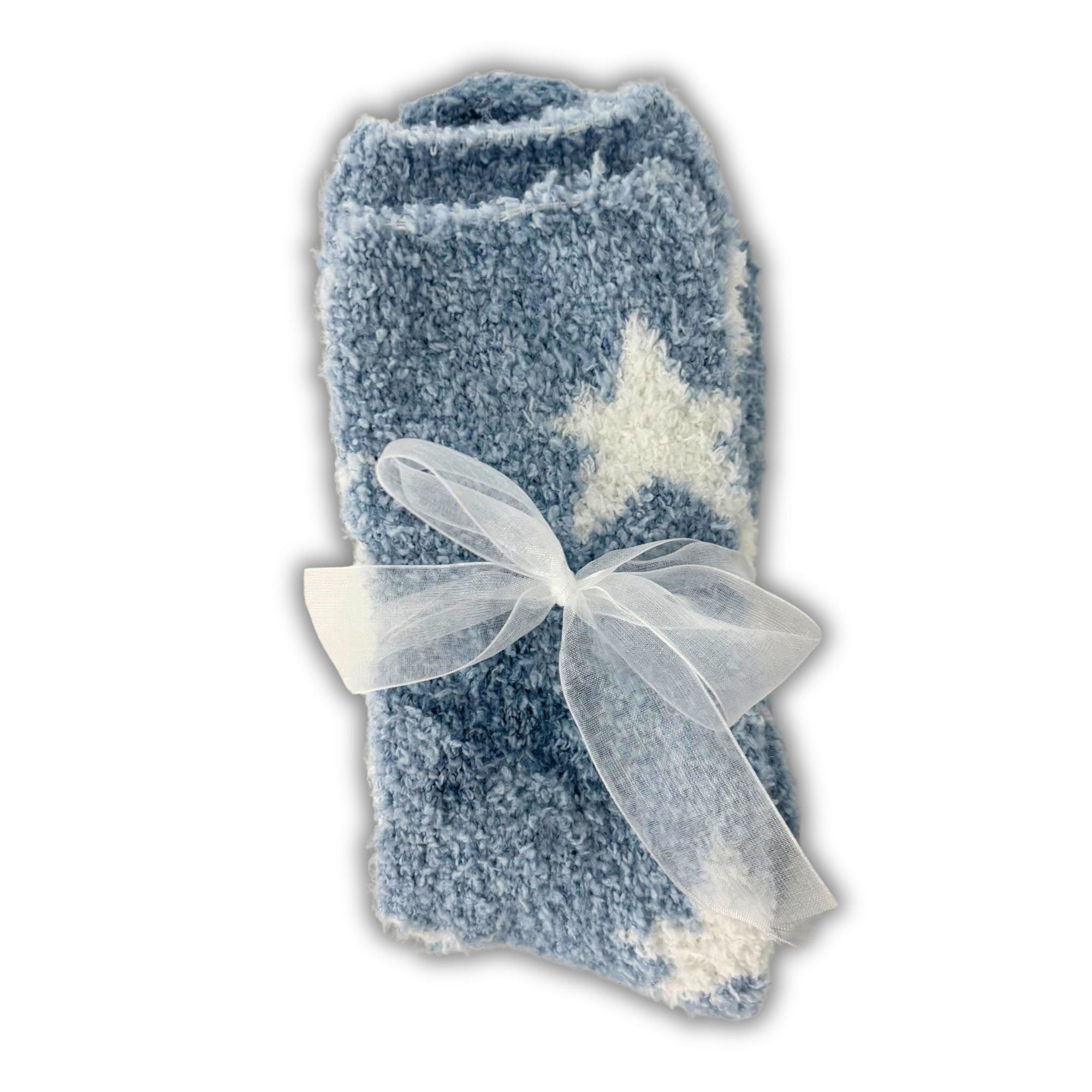 Ladies Blue Star Fluffy Sock Gift Set - WahooGifts