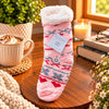 Ladies Fairisle Slipper Fluffy Socks with Lining - WahooGifts
