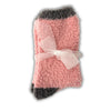 Ladies Fluffy Cosy Socks – Pink with Grey Trim Gift Set - WahooGifts
