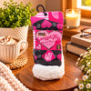 Ladies Heat Machine Snuggle Toes Heart Print Fluffy Socks - Dark Grey - WahooGifts