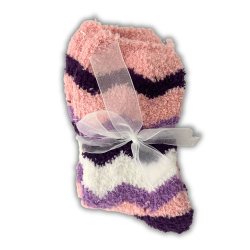 Luxury Fluffy Cosy Socks – Purple & Pink