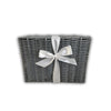 Luxury Grey Wicker Effect Gift Hamper Basket with Satin Ribbon - WahooGifts
