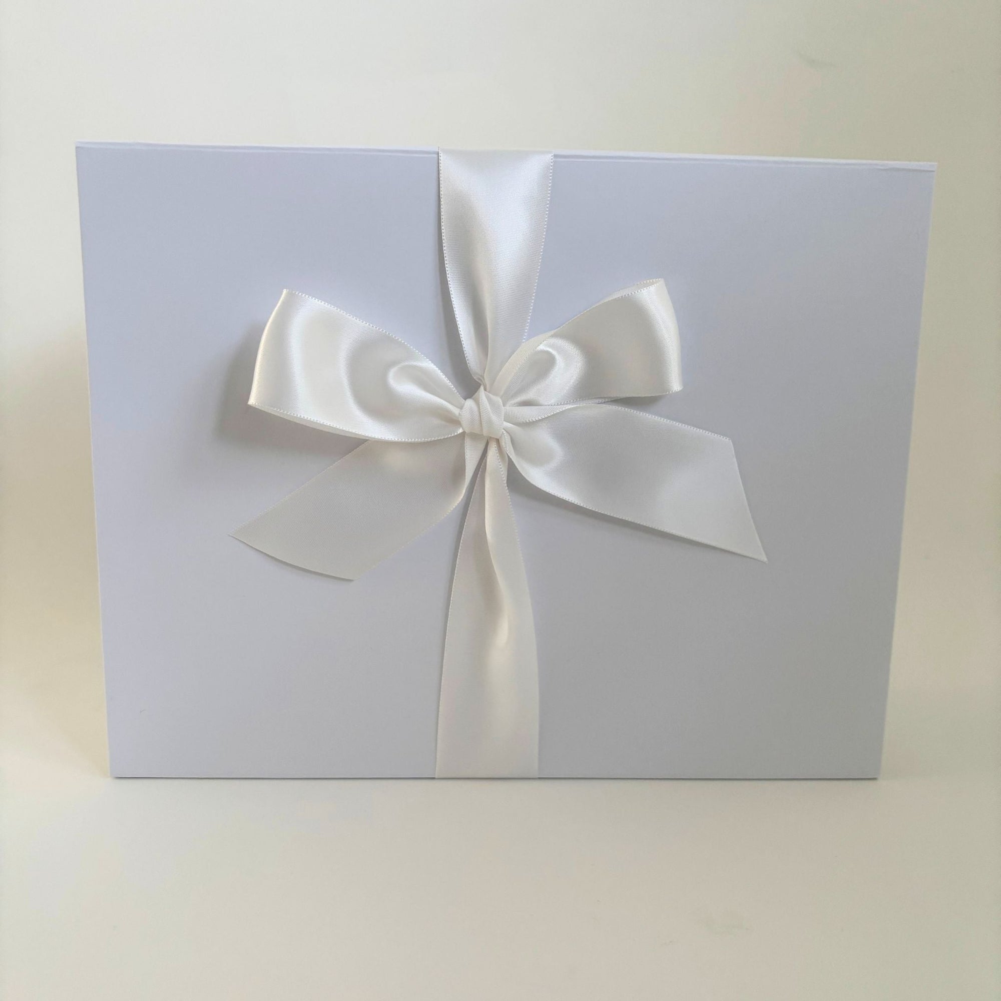 Luxury White Magnetic Gift Box with Satin Ribbon - WahooGifts