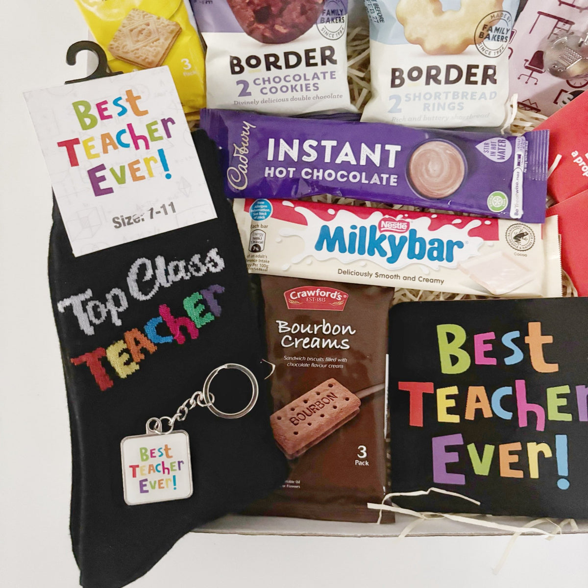 Male Teacher Gifts – Best Teacher Hamper with Socks, Treats & Keepsakes - WahooGifts