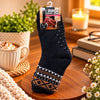 Mens 4.7 Tog Rated Lounge Fluffy Socks With Gripper Sole Aztec - Black - WahooGifts