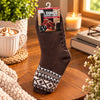 Mens 4.7 Tog Rated Lounge Fluffy Socks With Gripper Sole Aztec - Brown - WahooGifts