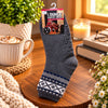 Mens 4.7 Tog Rated Lounge Fluffy Socks With Gripper Sole Aztec - Grey - WahooGifts