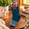 Mens 4.7 Tog Rated Lounge Fluffy Socks With Gripper Sole Aztec - Teal - WahooGifts