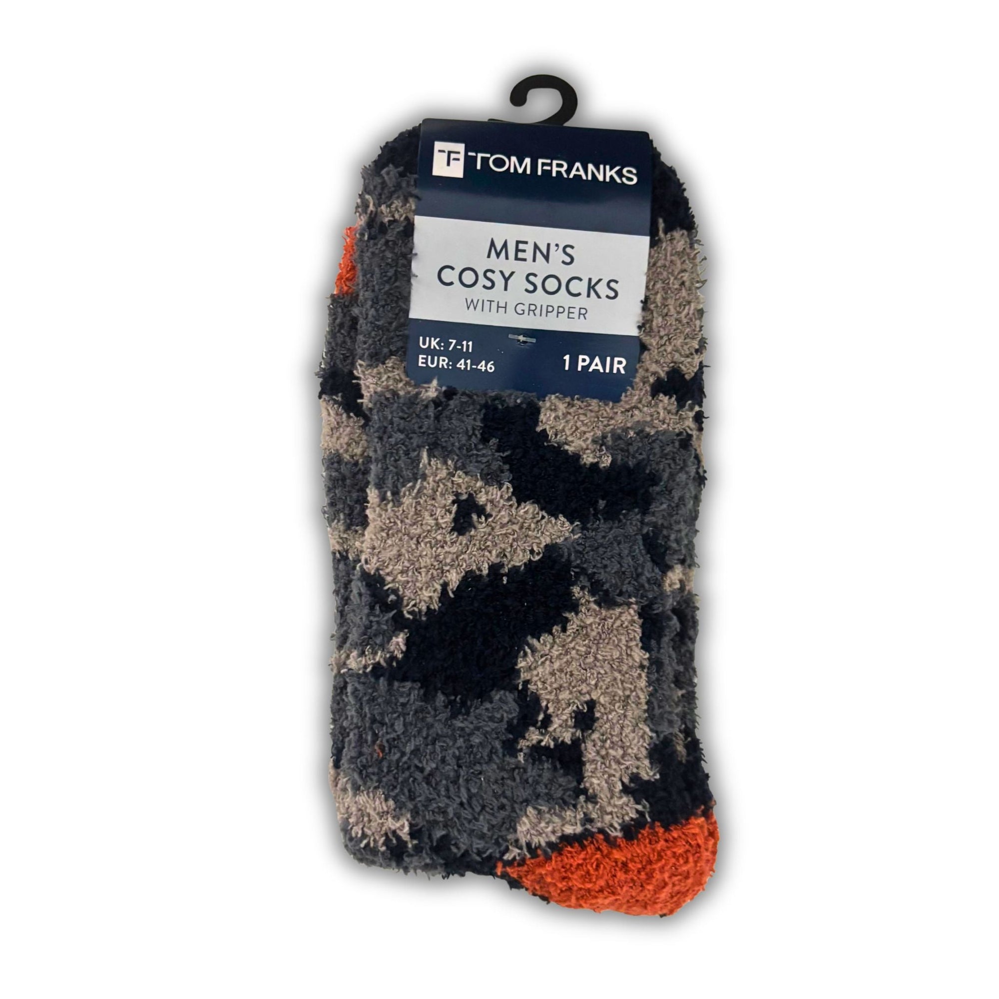Mens Camouflage Cosy Socks with Grippers Soft Warm Slipper Socks - WahooGifts