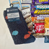 Mens Gift Hamper with Socks Snacks Hot Chocolate and Back Scratcher - WahooGifts