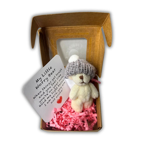 Mini Worry Bear Gift – Pocket Hug Keepsake with Message Card