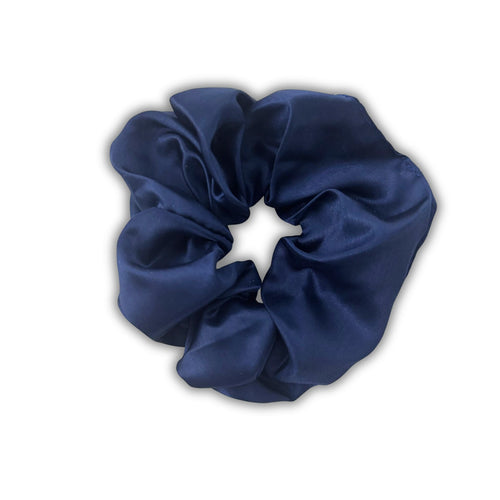 Navy Satin Hair Scrunchie
