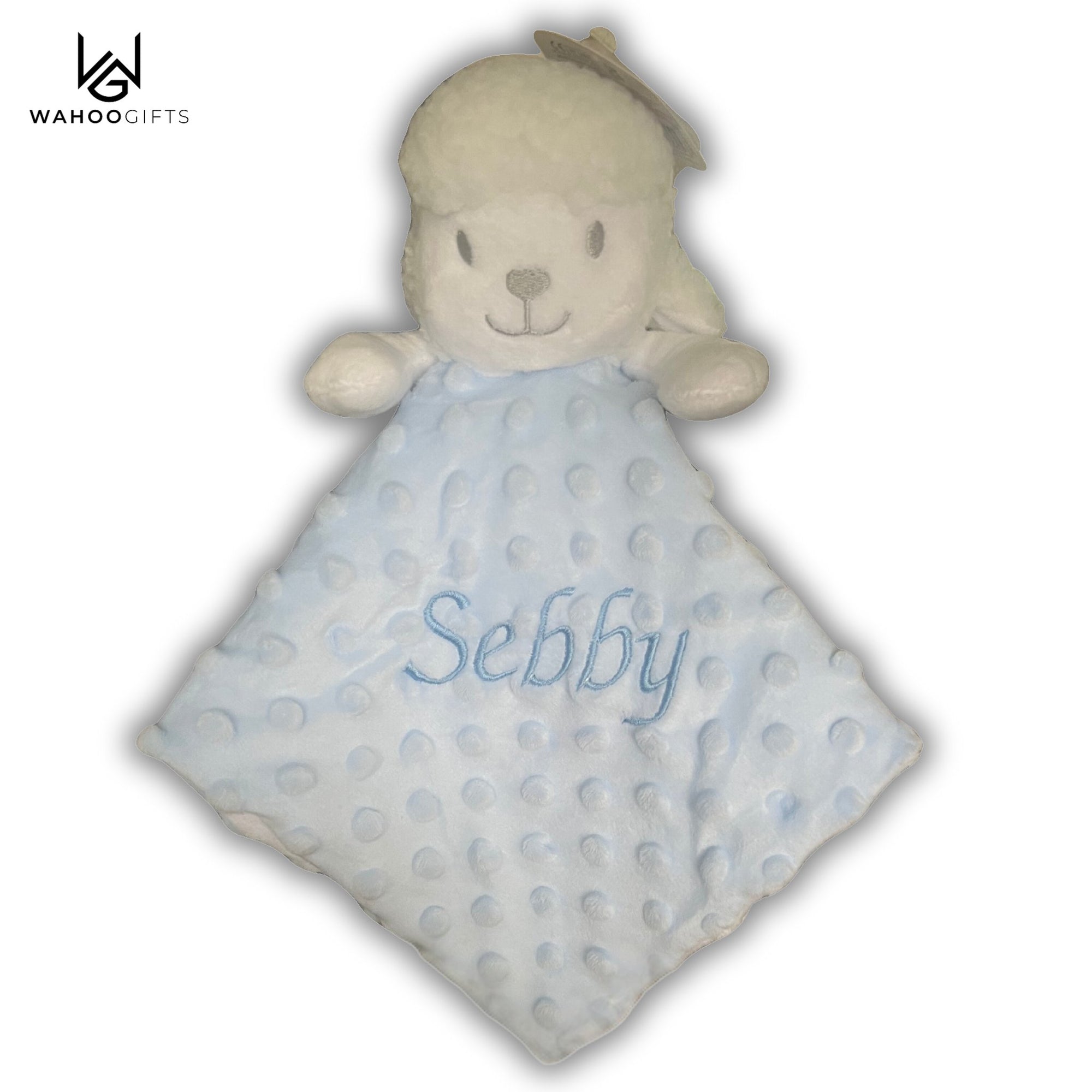 Personalised Baby Boy Comforter - Lamb - WahooGifts