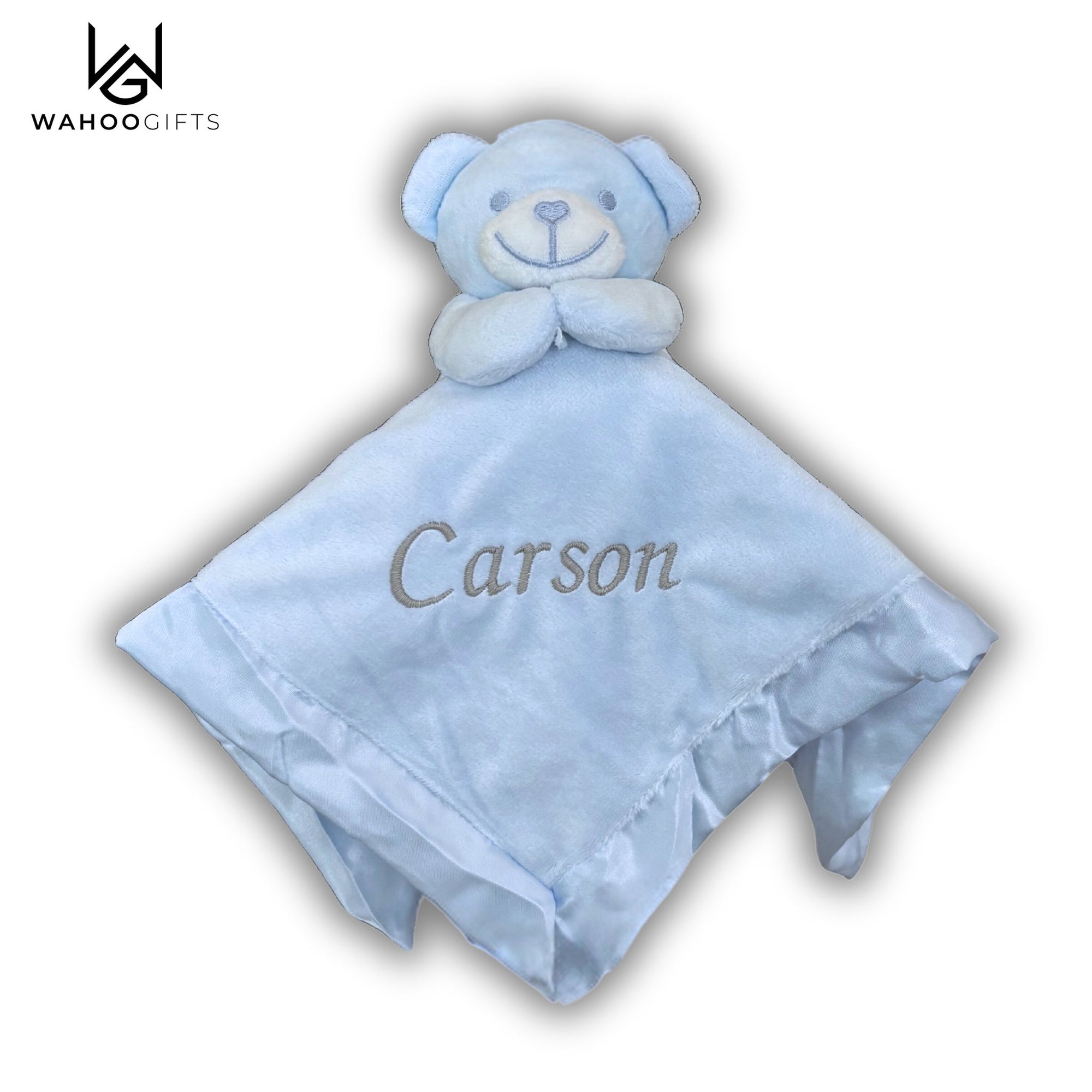 Personalised Baby Boy Gift - Blue Bear Comforter - WahooGifts