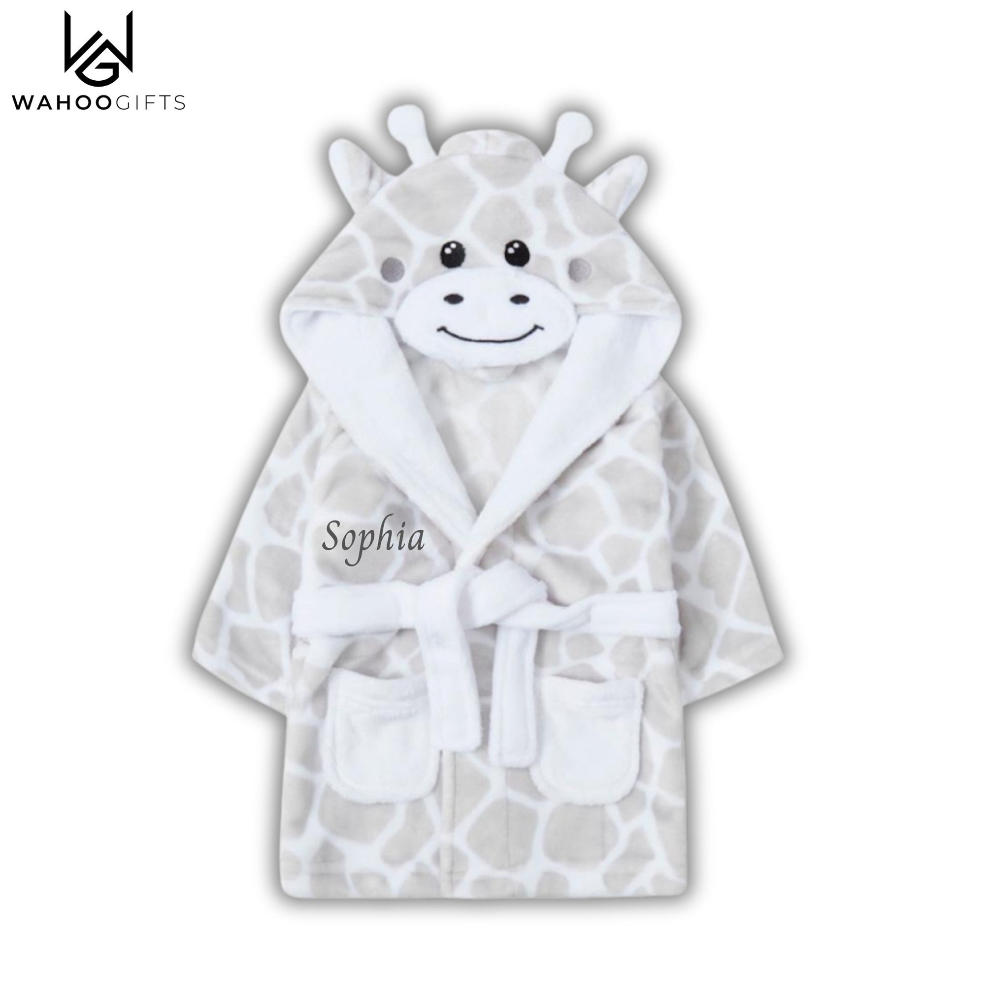 Personalised Baby Gift - Baby Giraffe Dressing Gown - WahooGifts