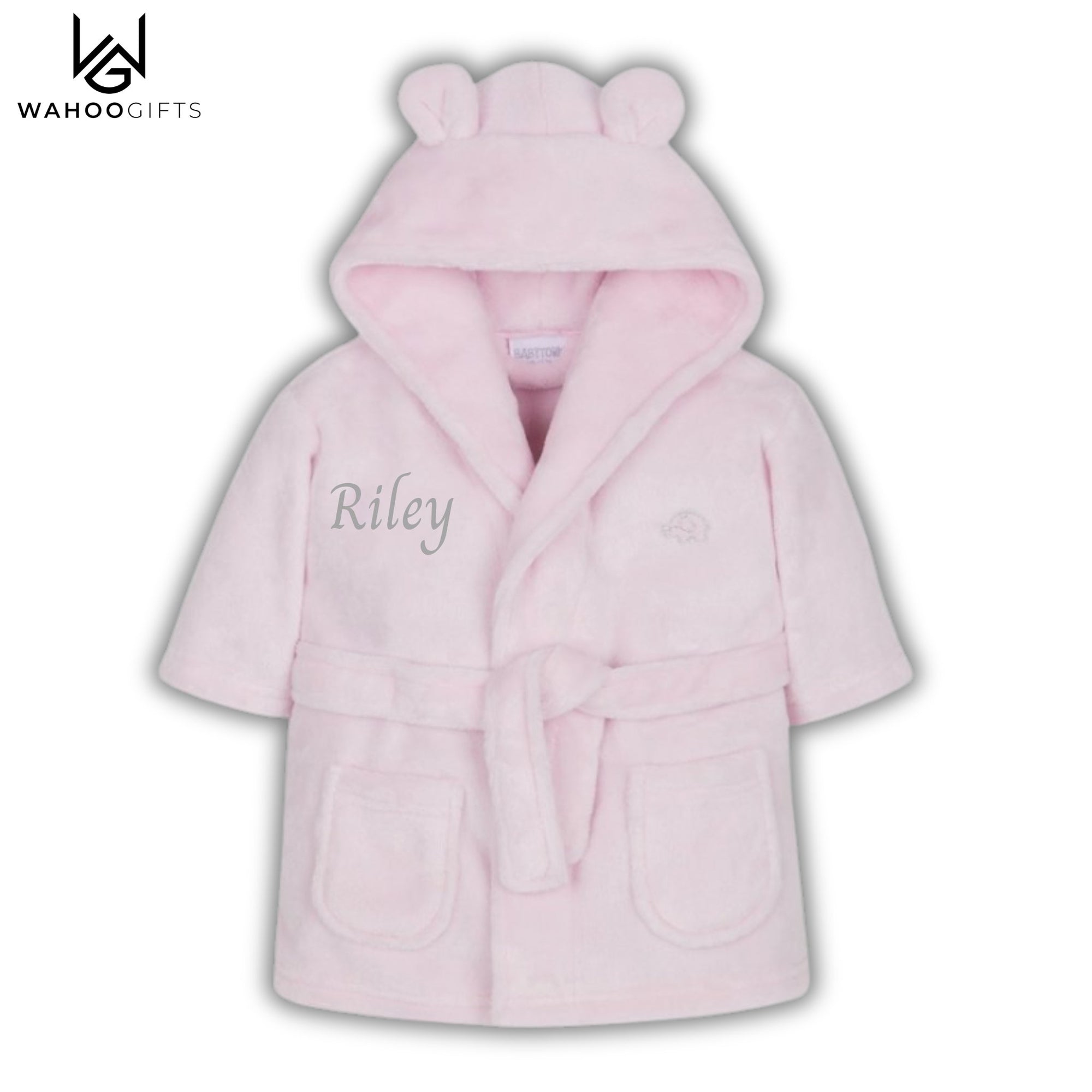 Personalised Baby Girl Gift - Pink Baby Dressing Gown - WahooGifts