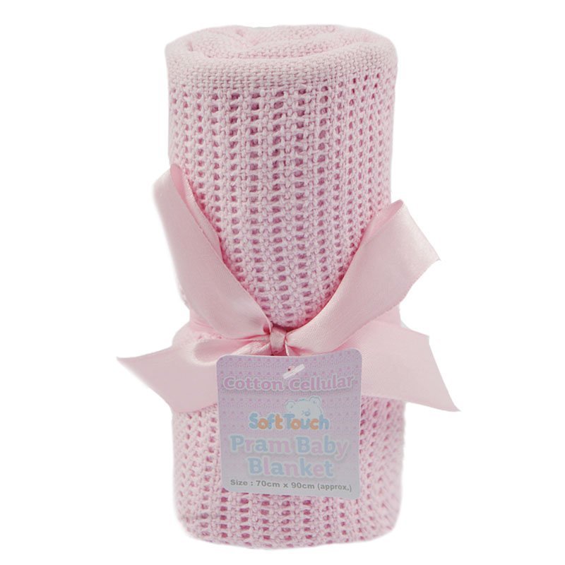 Pink Cellular Cotton Baby Blanket - WahooGifts